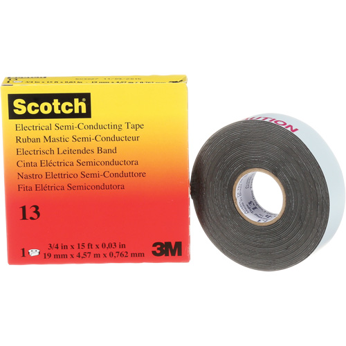 Scotch&reg; Electrical Semi-Conducting Tape, 19 mm (3/4") x 4.6 m (15'), Black, 30 mils Toolneeds Inc.