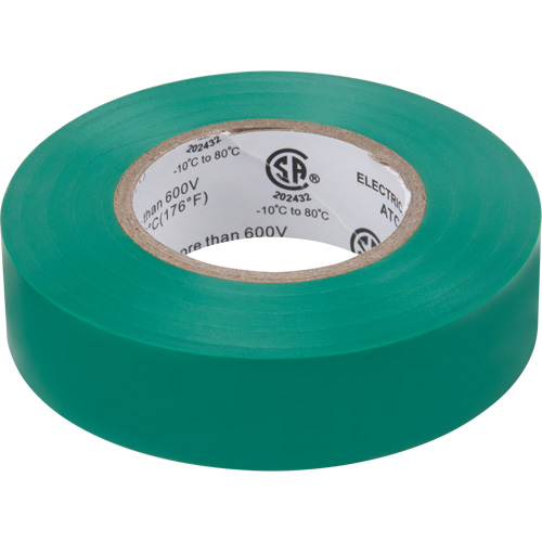 Ruban isolant, 19 mm (3/4") x 18 m (60'), Vert, 7 mils Toolneeds Inc.