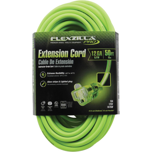 Cordon rallonge industriel Flexzilla Pro, Toutes saisons, SJTW, AWG 12/3, 15 A, 50' Toolneeds Inc.