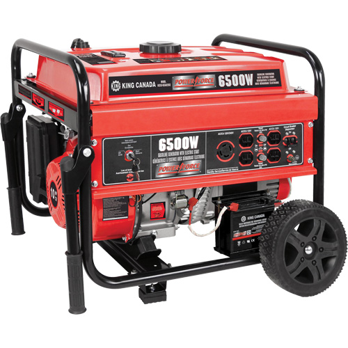 Electric Start Gas Generator with Wheel Kit, 6500 W Surge, 5000 W Rated, 120 V/240 V, 20 L Tank Toolneeds Inc.