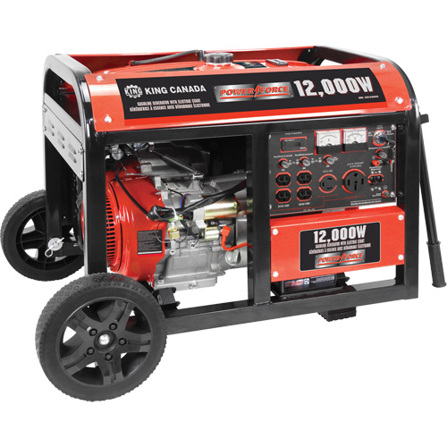 Electric Start Gas Generator with Wheel Kit, 12000 W Surge, 9000 W Rated, 120 V/240 V, 31 L Tank Toolneeds Inc.