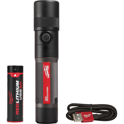 Lampe de poche 1100L &agrave; mise au point par torsion, DEL, 1100 lumens, Piles Rechargeable Toolneeds Inc.