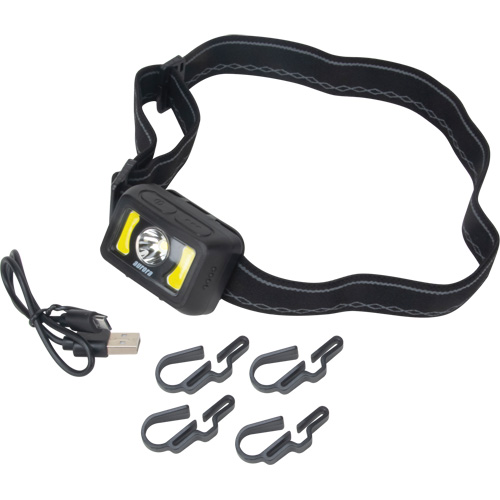 Headlamp, LED, 350 Lumens, 2 Hrs. Run Time, Rechargeable Batteries Toolneeds Inc.