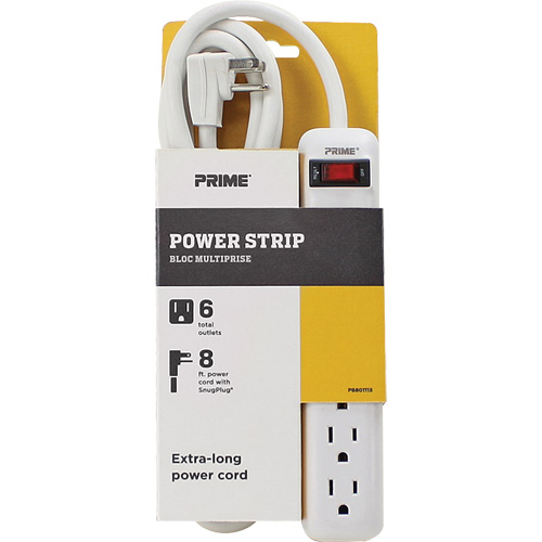 Power Strip, 6 Outlet(s), 8', 15 A, 1875 W, 125 V Toolneeds Inc.