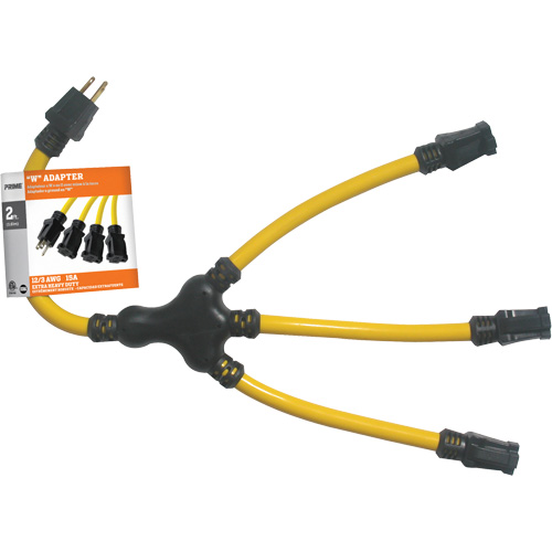 Adaptateur en W, Ext&eacute;rieur, STW, AWG 12/3, 15 A, 3 prise(s), 2' Toolneeds Inc.