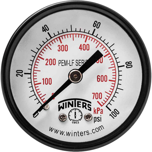 Economy Pressure Gauge, 2" , 0 - 100 psi, Back Mount, Analogue Toolneeds Inc.