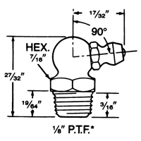 Raccord, Filetage de 1/8" Toolneeds Inc.