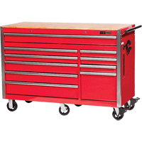 PRC5610 Armoire &agrave; rouleaux s&eacute;rie Pro, 10 tiroirs, 55-9/10" la x 24-1/10" p x 39-7/10" h, Rouge Toolneeds Inc.