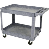 JPTC-3624 Heavy-Duty Polypropylene Shop Cart, 2 Tiers, 46" W x 25-1/2" D x 33-1/4" H, 500 lbs. Cap. Toolneeds Inc.