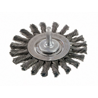 Brosses rotatives &agrave; fils nou&eacute;s - Brosse rotative &agrave; fils nou&eacute;s a/queue 1/4", fils nou&eacute;s standards, Dia. 4", Fils 0,014", Acier Toolneeds Inc.