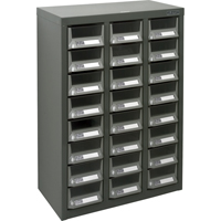 KPC-400 Parts Cabinet, Galvanized Steel, 24 Drawers, 17-3/10" x 8-7/10" x 25-3/5", Grey Toolneeds Inc.