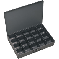 Compartment Scoop Boxes, Steel, 20 Slots, 18" W x 12" D x 3" H, Grey Toolneeds Inc.