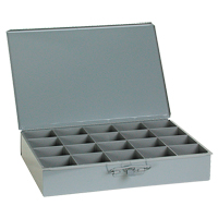 Compartment Scoop Boxes, Steel, 20 Slots, 18" W x 12" D x 3" H, Grey Toolneeds Inc.