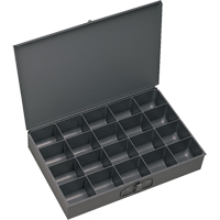 Compartment Scoop Boxes, Steel, 20 Slots, 13-3/8" W x 9-1/4" D x 2" H, Grey Toolneeds Inc.