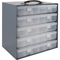 Compartment Box Cabinets, Steel, 5 Slots, 11-1/4" W x 6-3/4" D x 10-3/4" H, Grey Toolneeds Inc.
