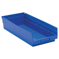 Shelf Bins, 8-3/8" W x 4" H x 17-7/8" D, Blue, 40 lbs. Capacity Toolneeds Inc.