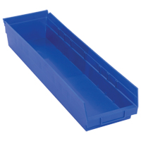 Shelf Bins, 6-5/8" W x 4" H x 23-5/8" D, Blue, 50 lbs. Capacity Toolneeds Inc.