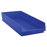 Shelf Bins, 11-1/8" W x 4" H x 23-5/8" D, Blue, 50 lbs. Capacity Toolneeds Inc.