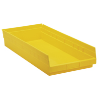 Shelf Bins, 11-1/8" W x 4" H x 23-5/8" D, Yellow, 50 lbs. Capacity Toolneeds Inc.