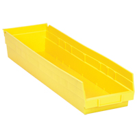 Shelf Bins, 6-5/8" W x 4" H x 23-5/8" D, Yellow, 50 lbs. Capacity Toolneeds Inc.