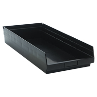 Economy Shelf Bin, 11-1/8" W x 4" H x 23-5/8" D, Black, 60 lbs. Capacity Toolneeds Inc.