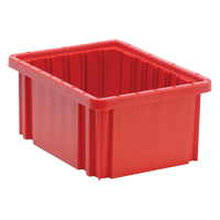 Divider Box&reg; Containers, Plastic, 10.9" W x 8.3" D x 5" H, Red Toolneeds Inc.