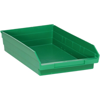 Shelf Bins, 11-1/8" W x 4" H x 17-7/8" D, Green, 40 lbs. Capacity Toolneeds Inc.