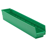 Economy Shelf Bin, 4-1/8" W x 4" H x 23-5/8" D, Green Toolneeds Inc.