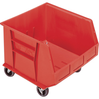 Mobile Bin, 14" H x 16-1/2" W x 18" D, 75 lbs. Capacity, Red Toolneeds Inc.