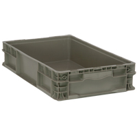 Collapsible Stacking Container, 15" W x 24" D x 5" H, Grey Toolneeds Inc.