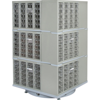 Heavy-Duty Industrial Carousel Drawer Cabinet, Steel, 240 Drawers, 27" W x 27" D x 48" H, Grey Toolneeds Inc.