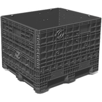 Medium-Duty Collapsible Bulkpak Containers, 48" L x 40" W x 34" H, Black Toolneeds Inc.