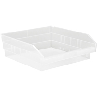 Shelf Bins, 11-1/8" W x 4" H x 11-5/8" D, Clear, 30 lbs. Capacity Toolneeds Inc.