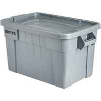 Brute Storage Tote with Lid, 27.88” D x 17.38” W x 15.13” H, 160 lbs. Capacity, Grey Toolneeds Inc.