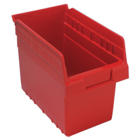 Store-Max Shelf Bins, 6-5/8" W x 8" H x 11-5/8" D, Red, 44 lbs. Capacity Toolneeds Inc.