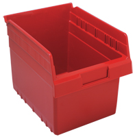 Store-Max Shelf Bins, 8-3/8" W x 8" H x 11-5/8" D, Red, 44 lbs. Capacity Toolneeds Inc.