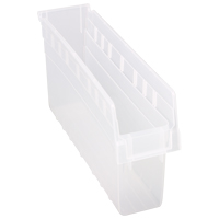 Store-Max Shelf Bins, 4-3/8" W x 8" H x 17-7/8" D, Clear, 56 lbs. Capacity Toolneeds Inc.