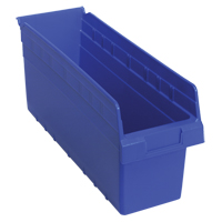 Store-Max Shelf Bins, 6-5/8" W x 8" H x 17-7/8" D, Blue, 56 lbs. Capacity Toolneeds Inc.