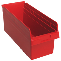 Store-Max Shelf Bins, 8-3/8" W x 8" H x 17-7/8" D, Red, 56 lbs. Capacity Toolneeds Inc.