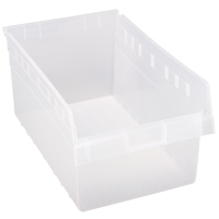 Store-Max Shelf Bins, 11-1/8" W x 8" H x 17-7/8" D, Clear, 56 lbs. Capacity Toolneeds Inc.
