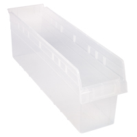 Store-Max Shelf Bins, 6-5/8" W x 8" H x 23-5/8" D, Clear, 68 lbs. Capacity Toolneeds Inc.