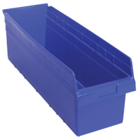 Store-Max Shelf Bins, 8-3/8" W x 8" H x 23-5/8" D, Blue, 68 lbs. Capacity Toolneeds Inc.