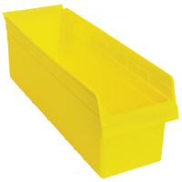Store-Max Shelf Bins, 8-3/8" W x 8" H x 23-5/8" D, Yellow, 68 lbs. Capacity Toolneeds Inc.