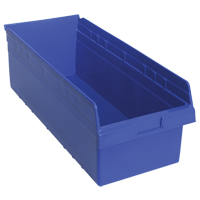 Store-Max Shelf Bins, 11-1/8" W x 8" H x 23-5/8" D, Blue, 68 lbs. Capacity Toolneeds Inc.