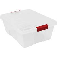 Plastic Latch Container, 15.875" W x 21" D x 7.75" H, Clear Toolneeds Inc.