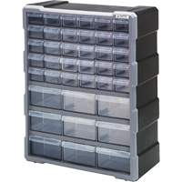 Drawer Cabinet, Plastic, 39 Drawers, 15" x 6-1/4" x 18-3/4", Black Toolneeds Inc.