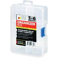 Plastic Compartment Box, 4.75" W x 6.75" D x 2.25" H, 6 Compartments Toolneeds Inc.