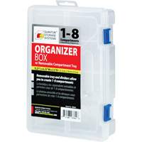 Plastic Compartment Box, 6.25" W x 9.25" D x 2.2" H, 8 Compartments Toolneeds Inc.
