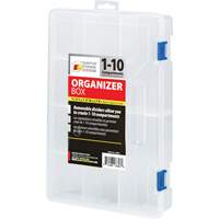 Plastic Compartment Box, 7.75" W x 11.75" D x 2.2" H, 10 Compartments Toolneeds Inc.