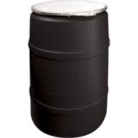 Polyethylene Drums, 55 US gal (45 imp. gal.), Open Top, Black Toolneeds Inc.